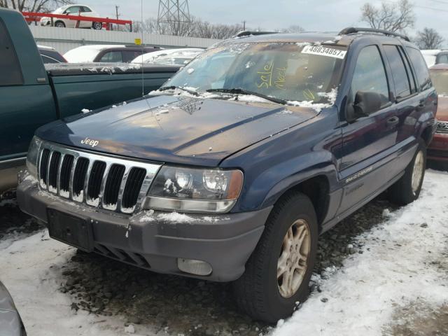 1J8GW48N02C256654 - 2002 JEEP GRAND CHER BLUE photo 2