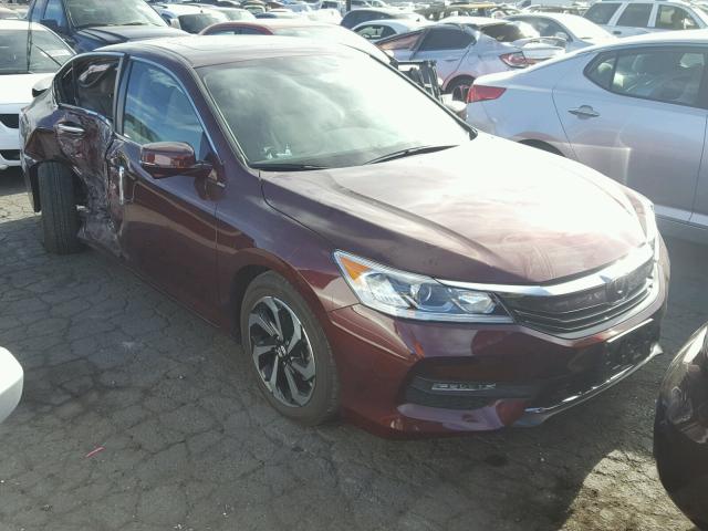 1HGCR2F83HA129742 - 2017 HONDA ACCORD EXL MAROON photo 1