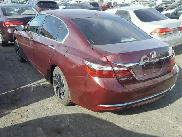 1HGCR2F83HA129742 - 2017 HONDA ACCORD EXL MAROON photo 3