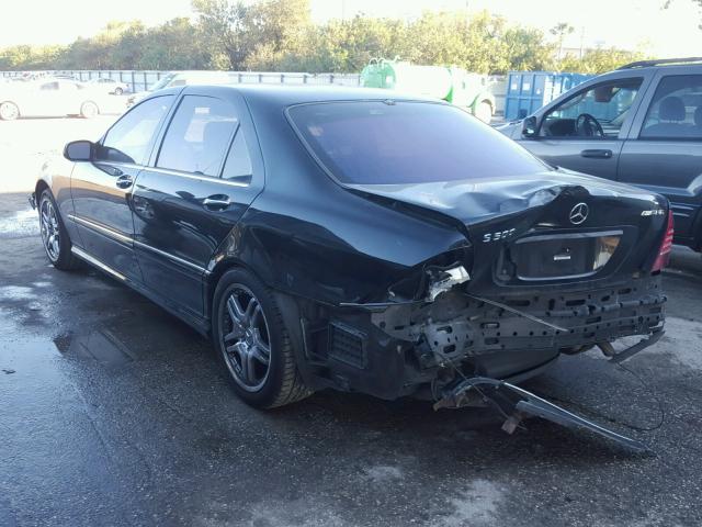 WDBNG75J74A404407 - 2004 MERCEDES-BENZ S 500 BLACK photo 3