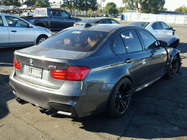 WBS3C9C50FP804971 - 2015 BMW M3 GRAY photo 4