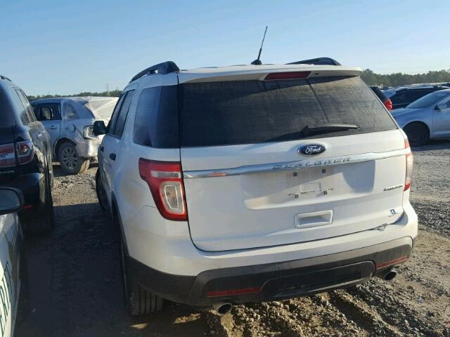 1FM5K7B85EGC38626 - 2014 FORD EXPLORER WHITE photo 3