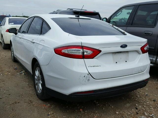 3FA6P0G79FR119401 - 2015 FORD FUSION S WHITE photo 3