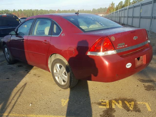 2G1WT58K869183708 - 2006 CHEVROLET IMPALA LT RED photo 3