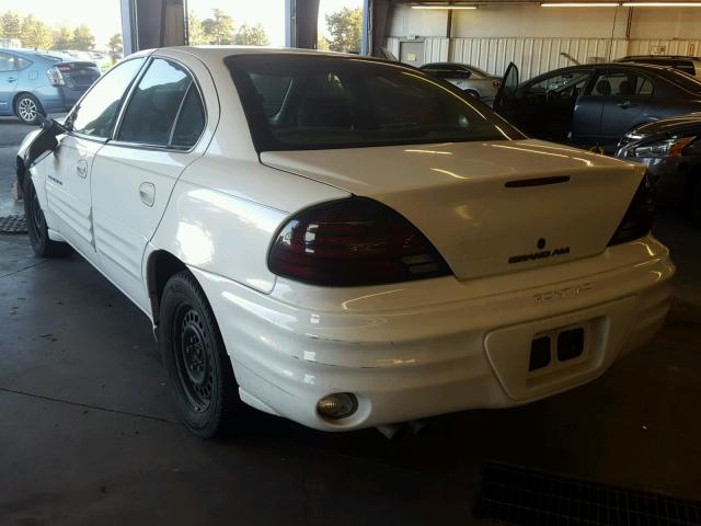 1G2NE52EXXC545701 - 1999 PONTIAC GRAND AM S WHITE photo 3