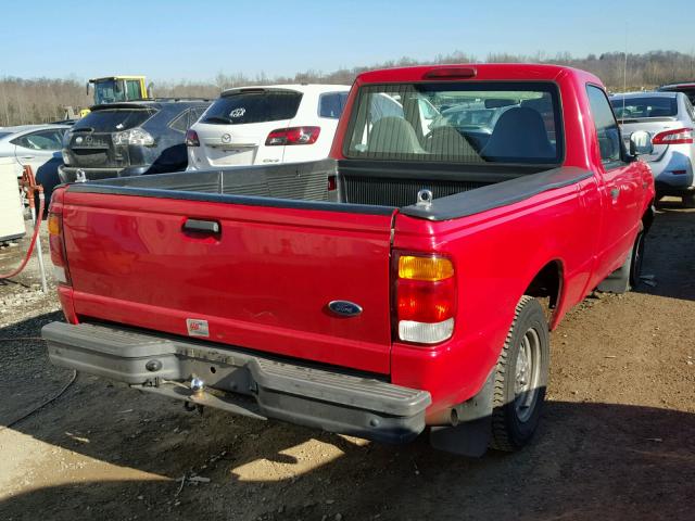 1FTYR10CXXPB72773 - 1999 FORD RANGER RED photo 4