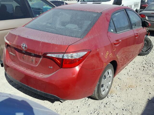 5YFBURHE5EP143170 - 2014 TOYOTA COROLLA L RED photo 4