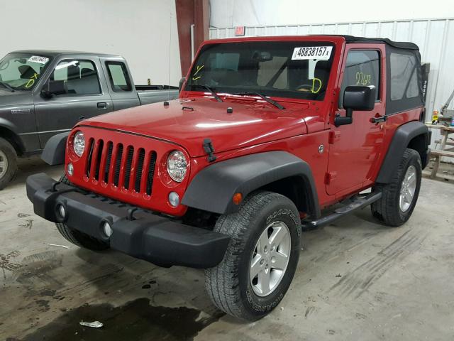 1C4AJWAG9EL289644 - 2014 JEEP WRANGLER S RED photo 2