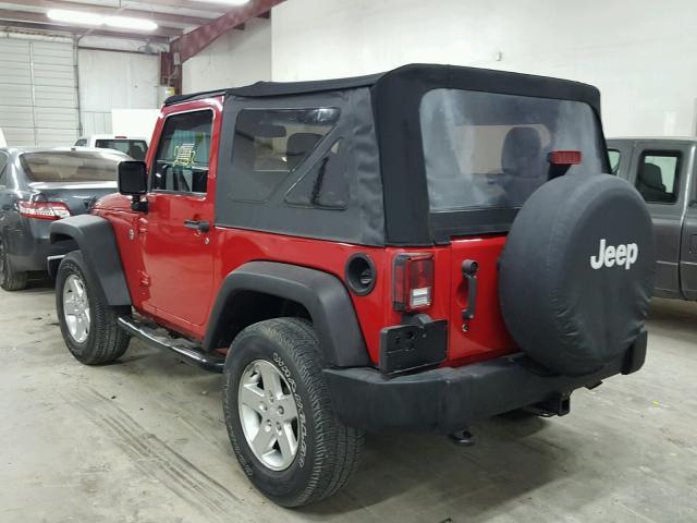 1C4AJWAG9EL289644 - 2014 JEEP WRANGLER S RED photo 3