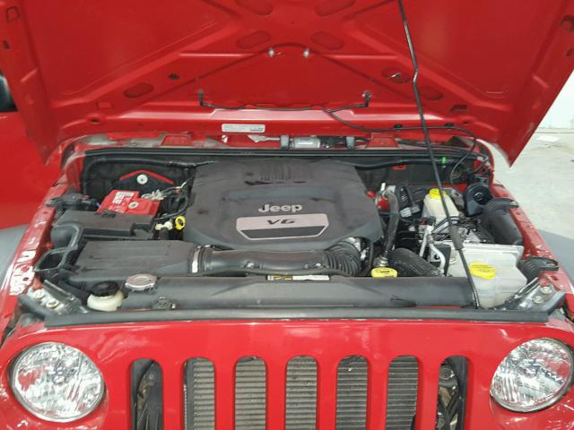 1C4AJWAG9EL289644 - 2014 JEEP WRANGLER S RED photo 7