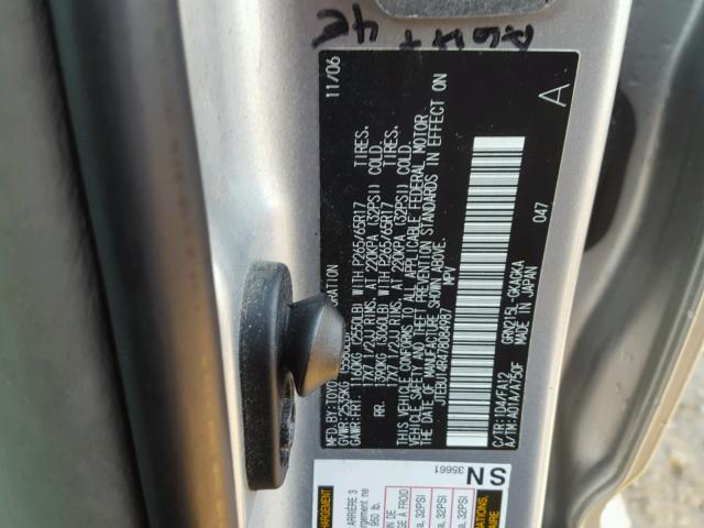 JTEBU14R478084987 - 2007 TOYOTA 4RUNNER SR SILVER photo 10