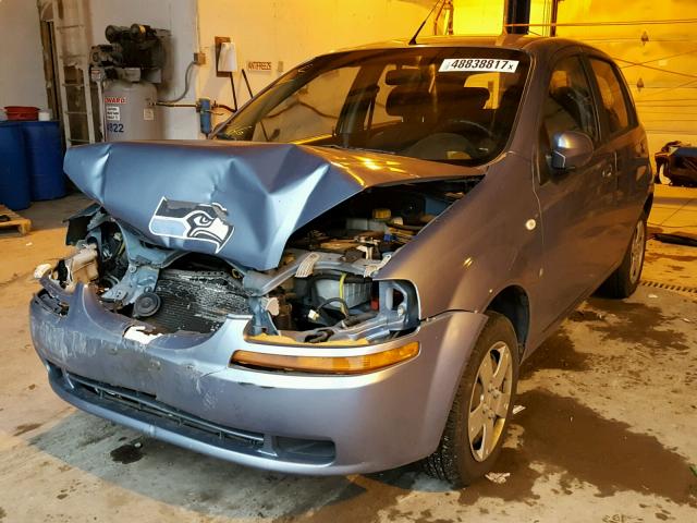 KL1TD66628B113178 - 2008 CHEVROLET AVEO BASE BLUE photo 2