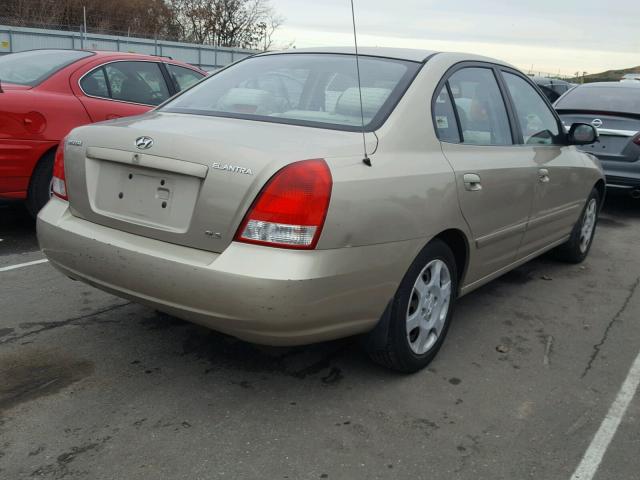 KMHDN45D91U159563 - 2001 HYUNDAI ELANTRA GL GOLD photo 4