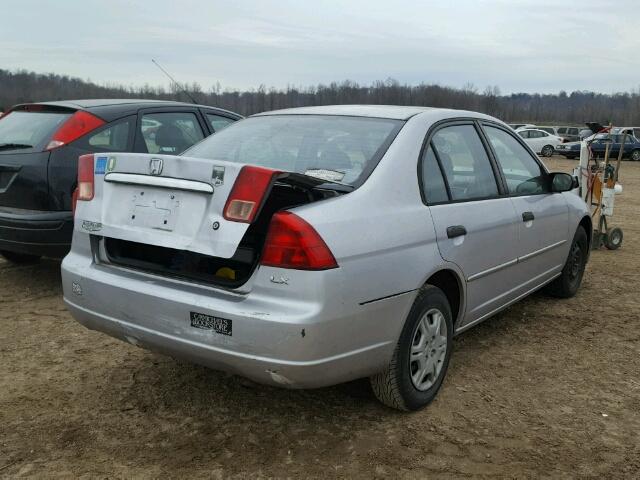 1HGES16561L041579 - 2001 HONDA CIVIC LX SILVER photo 4