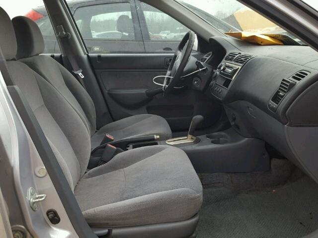 1HGES16561L041579 - 2001 HONDA CIVIC LX SILVER photo 5