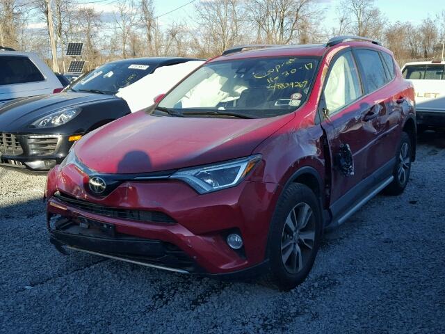 JTMRFREV7HJ116638 - 2017 TOYOTA RAV4 XLE BURGUNDY photo 2