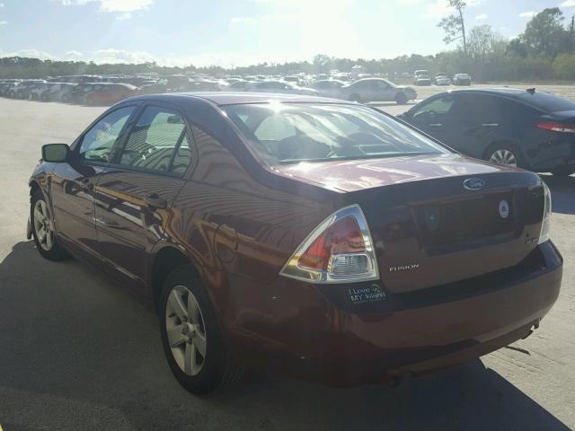 3FAHP071X7R105710 - 2007 FORD FUSION SE BURGUNDY photo 3