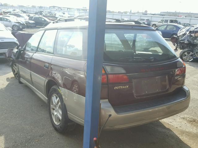 4S3BH675217612912 - 2001 SUBARU LEGACY OUT MAROON photo 3