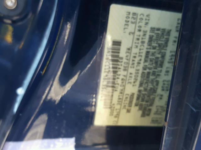 3N1BC11E98L350261 - 2008 NISSAN VERSA S BLUE photo 10