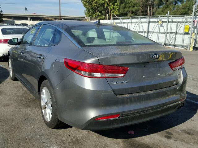 5XXGU4L31GG050639 - 2016 KIA OPTIMA EX GRAY photo 3