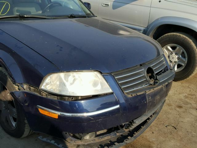 WVWPH63B62P289354 - 2002 VOLKSWAGEN PASSAT GLS BLUE photo 9