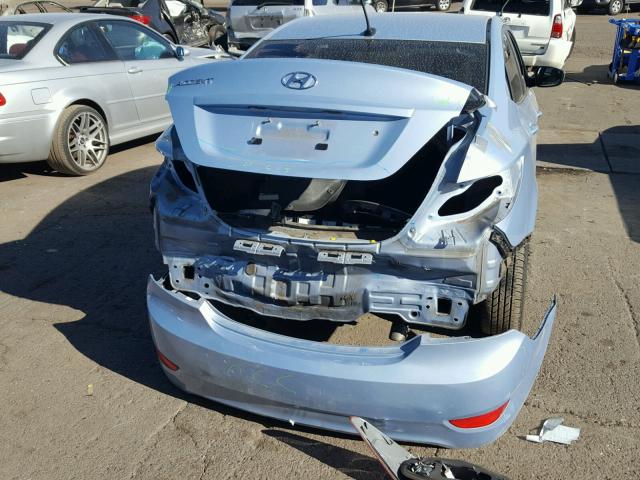 KMHCT4AE0CU180160 - 2012 HYUNDAI ACCENT GLS BLUE photo 9