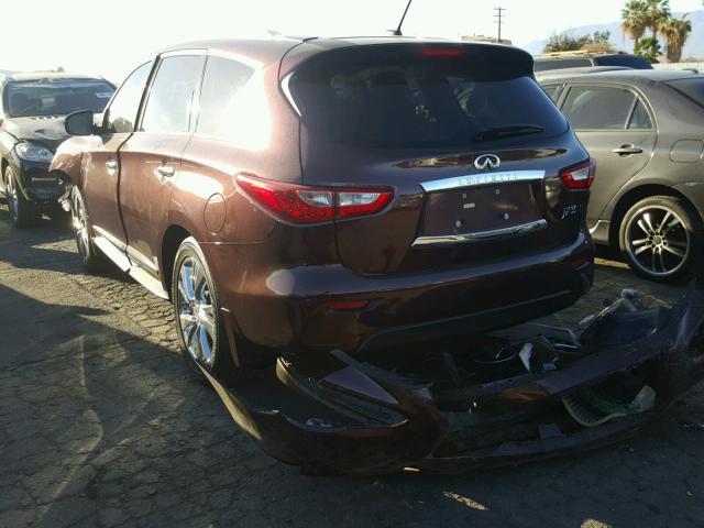 5N1AL0MNXDC327989 - 2013 INFINITI JX35 BASE BURGUNDY photo 3