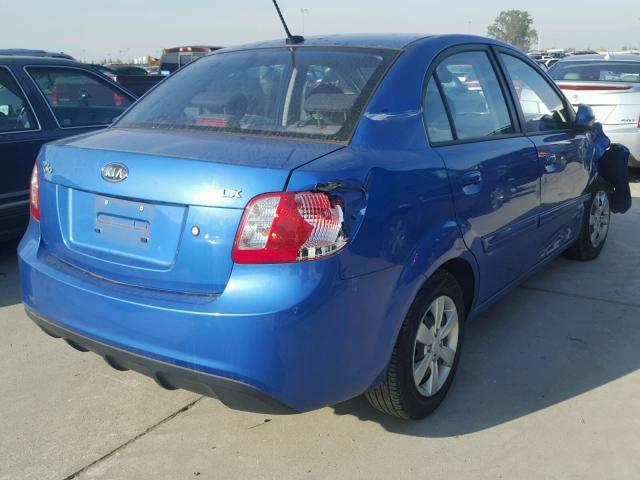 KNADH4A35A6644647 - 2010 KIA RIO LX BLUE photo 4