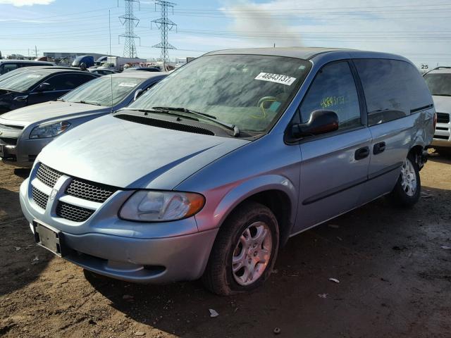 1D4GP25353B195680 - 2003 DODGE CARAVAN SE BLUE photo 2