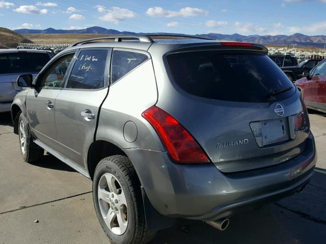 JN8AZ08W75W439515 - 2005 NISSAN MURANO SL GRAY photo 3