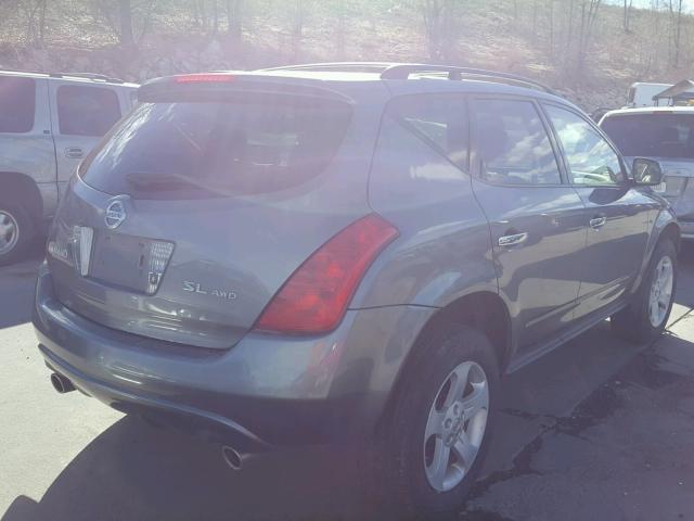 JN8AZ08W75W439515 - 2005 NISSAN MURANO SL GRAY photo 4