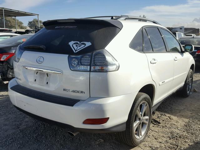 JTJHW31U772018964 - 2007 LEXUS RX 400H WHITE photo 4