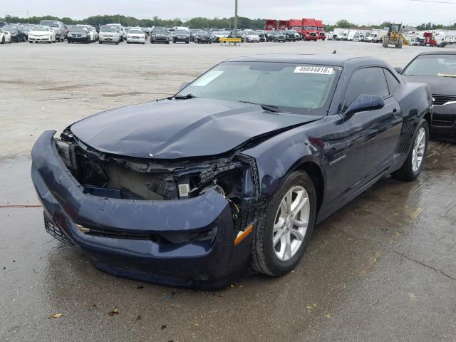 2G1FB1E36F9145208 - 2015 CHEVROLET CAMARO LS BLUE photo 2