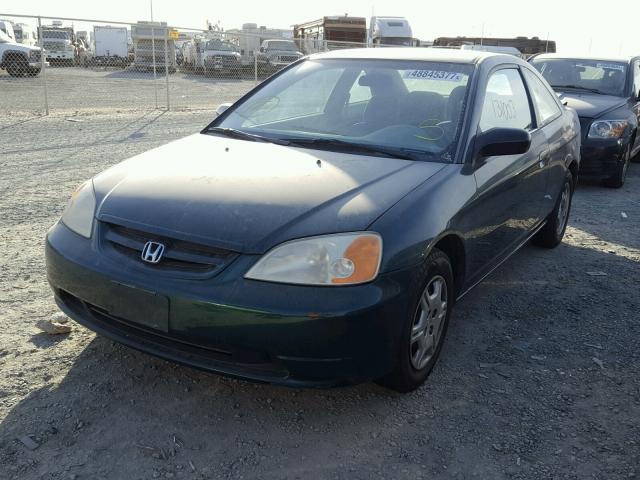 1HGEM22632L073454 - 2002 HONDA CIVIC LX GREEN photo 2