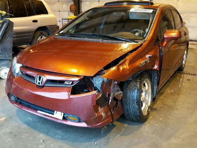 2HGFA55548H702582 - 2008 HONDA CIVIC SI BURGUNDY photo 2