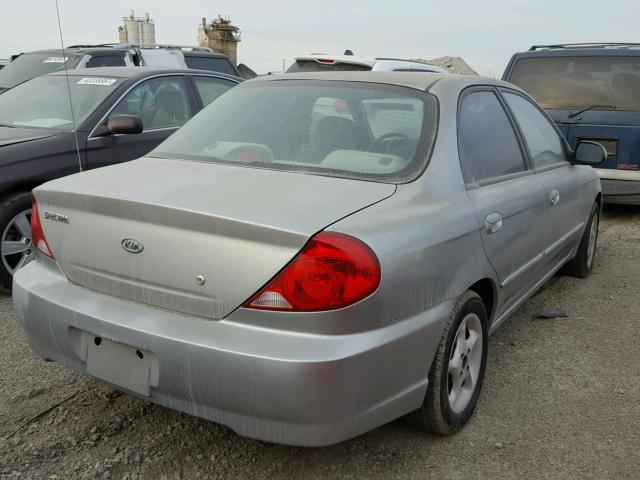 KNAFB121135294562 - 2003 KIA SPECTRA BA SILVER photo 4