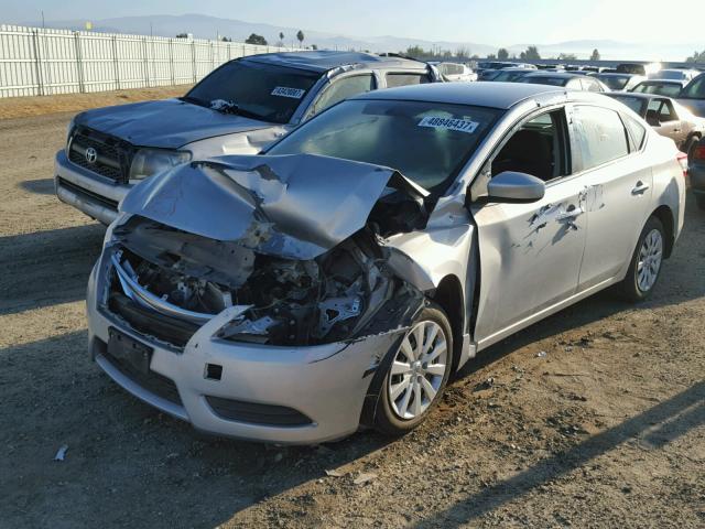 1N4AB7AP1EN851548 - 2014 NISSAN SENTRA S SILVER photo 2