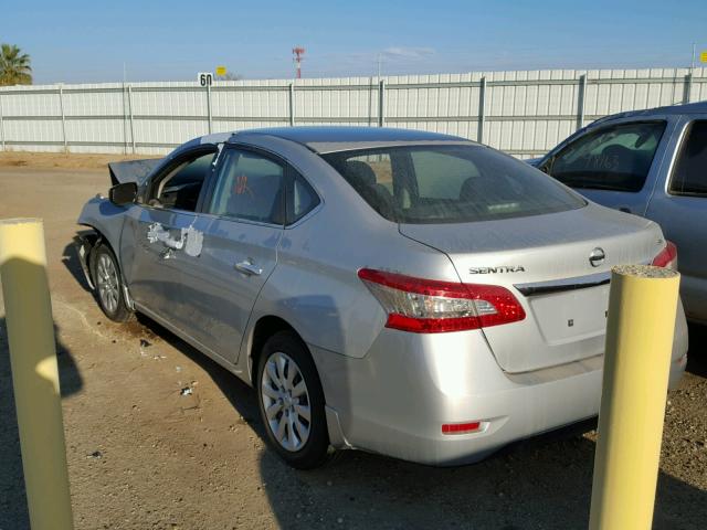 1N4AB7AP1EN851548 - 2014 NISSAN SENTRA S SILVER photo 3