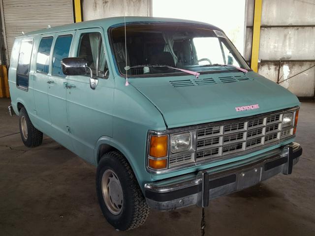 2B6HB21Y4MK404201 - 1991 DODGE RAM VAN B2 TEAL photo 1