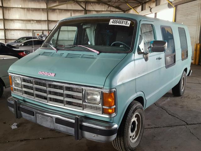 2B6HB21Y4MK404201 - 1991 DODGE RAM VAN B2 TEAL photo 2