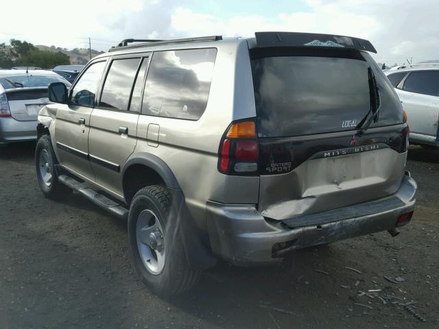 JA4MT31H1YP060431 - 2000 MITSUBISHI MONTERO SP BEIGE photo 3