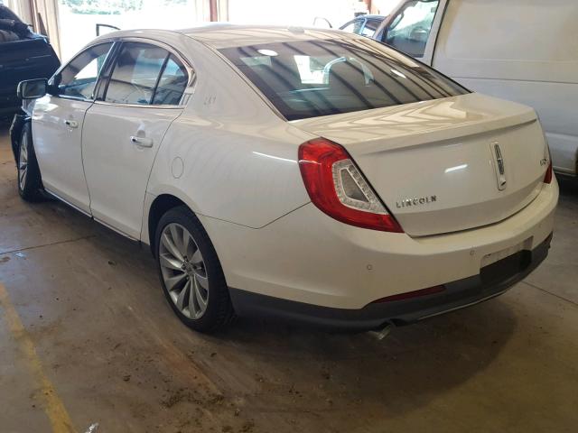 1LNHL9DKXDG601614 - 2013 LINCOLN MKS WHITE photo 3