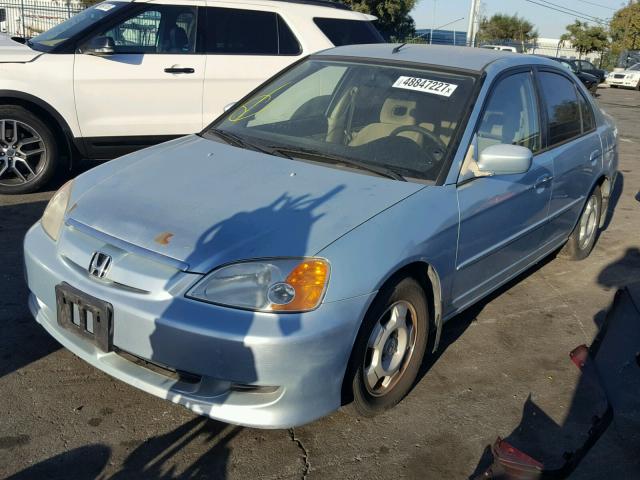 JHMES96643S008013 - 2003 HONDA CIVIC HYBR BLUE photo 2