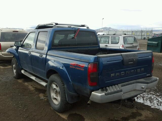 1N6ED27Y31C320864 - 2001 NISSAN FRONTIER C BLUE photo 3