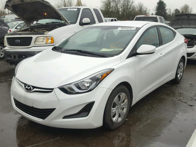 5NPDH4AE4GH753491 - 2016 HYUNDAI ELANTRA SE WHITE photo 2