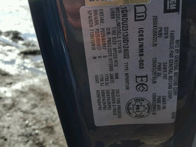 1GNDU23139D124802 - 2009 CHEVROLET UPLANDER L 灰色 照片 10