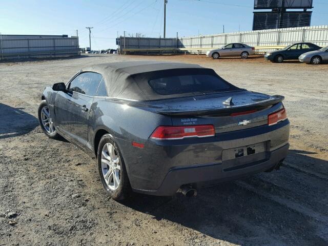 2G1FB3D39E9172236 - 2014 CHEVROLET CAMARO LT CHARCOAL photo 3