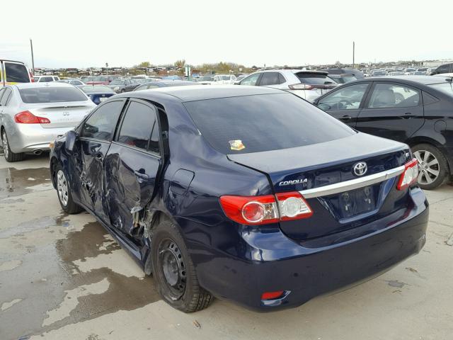 2T1BU4EE9BC650110 - 2011 TOYOTA COROLLA BA BLUE photo 3