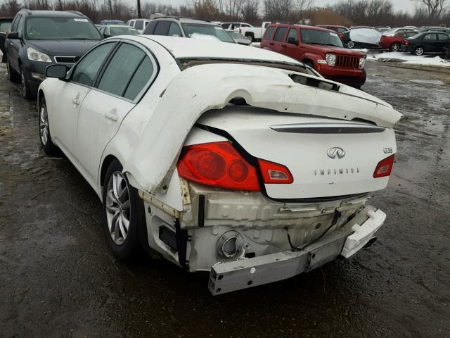 JNKBV61E37M705416 - 2007 INFINITI G35 WHITE photo 3