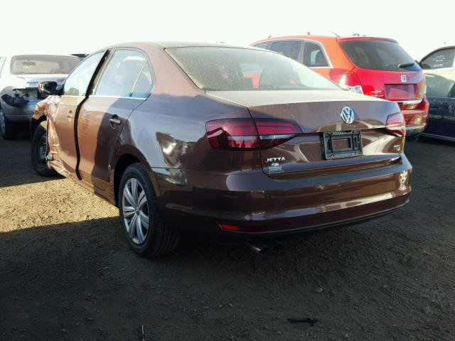 3VW2B7AJ7HM405605 - 2017 VOLKSWAGEN JETTA S 棕色 照片 3